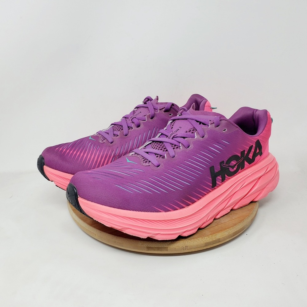 Hoka One One Rincon 3 Shoes Womens 9.5 Purple Pink Walking Running Sneaker - Picture 2 of 14